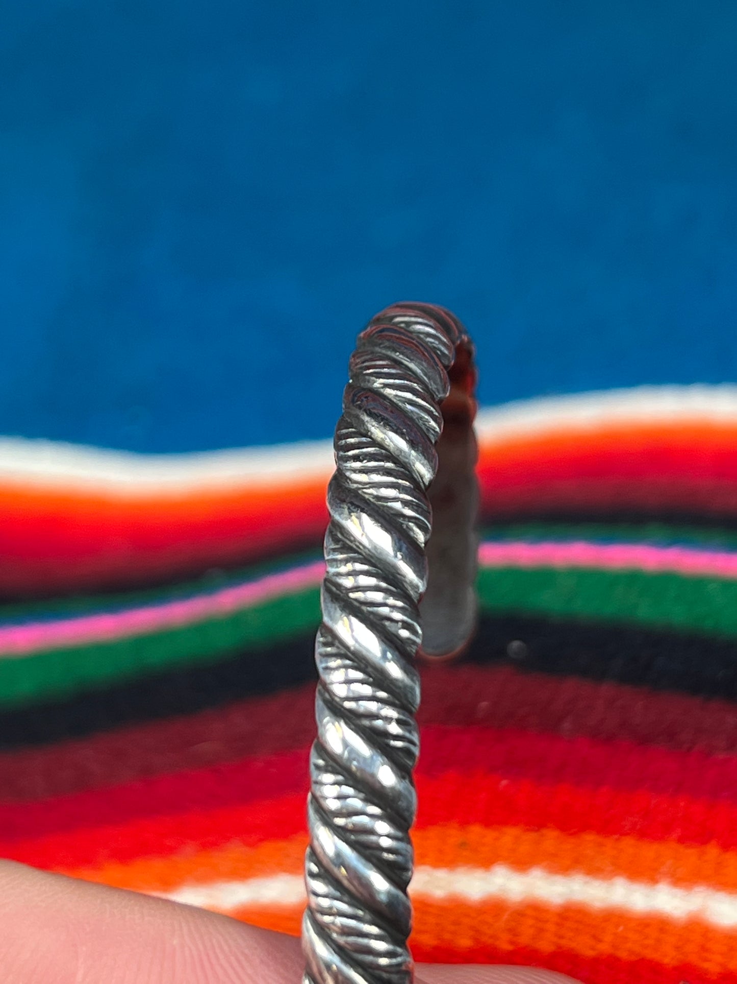 Sterling Silver Flat Navajo Twist Bracelet