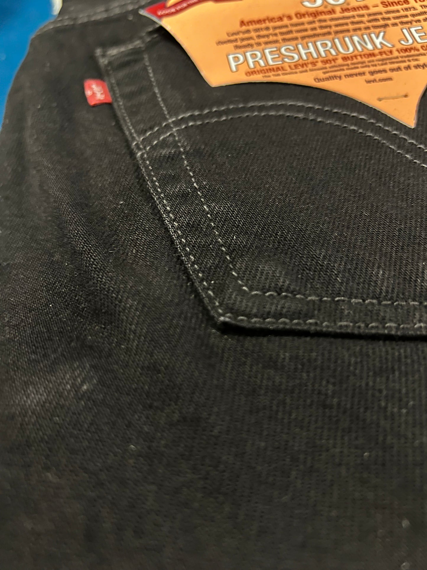 LEVI’s Black 501's 36x32 Preshrunk Denim Jeans
