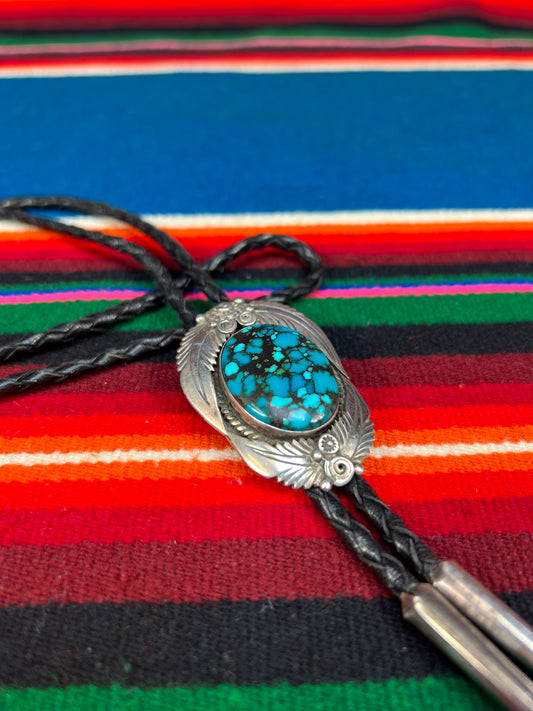 Navajo Turquoise and Sterling Bolo by Ben Begaye
