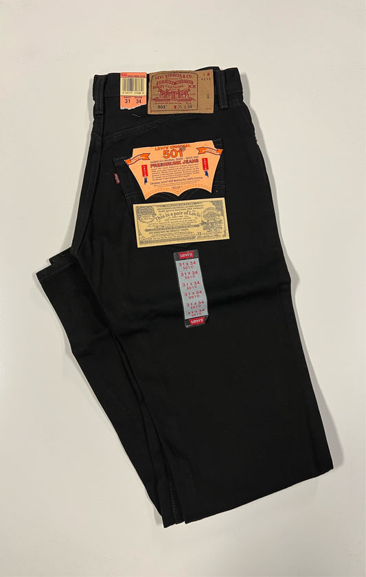 LEVI’s Black 501's 31x34 Preshrunk Denim Jeans